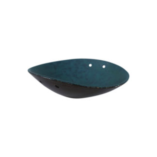 Carstens Tonnieshof Pottery Turquoise Blue Oval Bowl