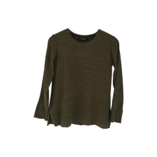Nitya Olive Green Pleated Silk Crepe Tunic
